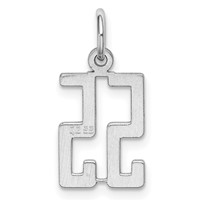 Sterling Silver Rhodium-plated Elongated Number 55 Charm view 4