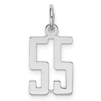 Sterling Silver Rhodium-plated Elongated Number 55 Charm view 1