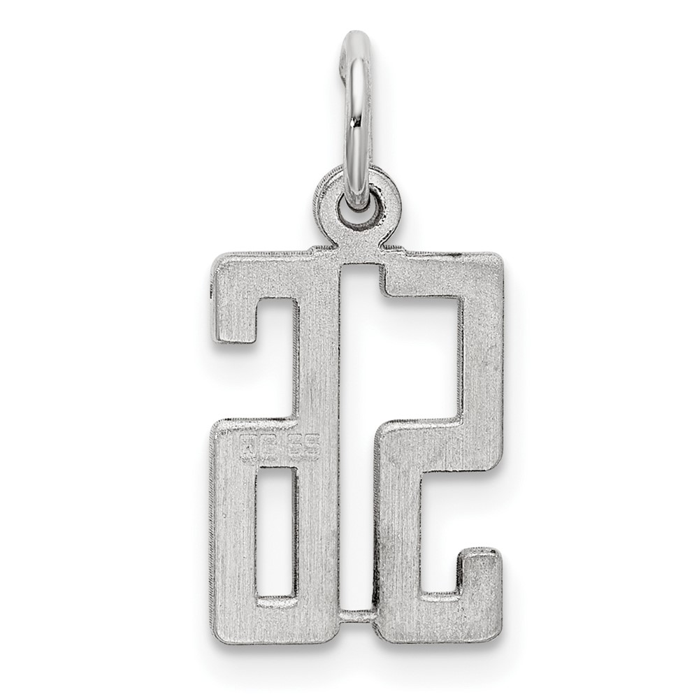 Sterling Silver/Rhodium-plated Elongated Number 56 Charm (QES56)