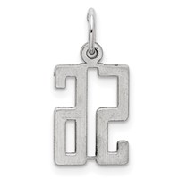 Sterling Silver Rhodium-plated Elongated Number 56 Charm view 4