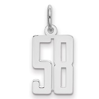 Sterling Silver Rhodium-plated Elongated Number 58 Charm view 1