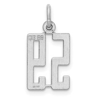 Sterling Silver Rhodium-plated Elongated Number 59 Charm view 4