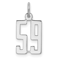 Sterling Silver Rhodium-plated Elongated Number 59 Charm view 1