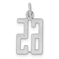 Sterling Silver Rhodium-plated Elongated Number 65 Charm view 4