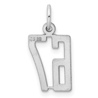 Sterling Silver Rhodium-plated Elongated Number 67 Charm view 4