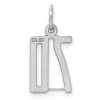 Sterling Silver Rhodium-plated Elongated Number 70 Charm view 4