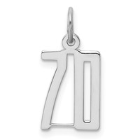 Sterling Silver Rhodium-plated Elongated Number 70 Charm view 1