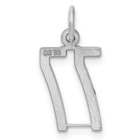 Sterling Silver Rhodium-plated Elongated Number 77 Charm view 4