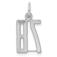 Sterling Silver Rhodium-plated Elongated Number 78 Charm view 4