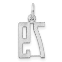 Sterling Silver Rhodium-plated Elongated Number 79 Charm view 4