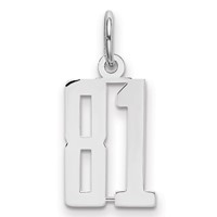 Sterling Silver Rhodium-plated Elongated Number 81 Charm view 1