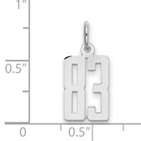 Sterling Silver Rhodium-plated Elongated Number 83 Charm view 2