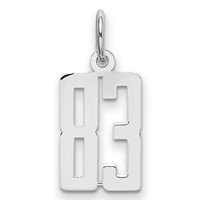Sterling Silver Rhodium-plated Elongated Number 83 Charm view 1