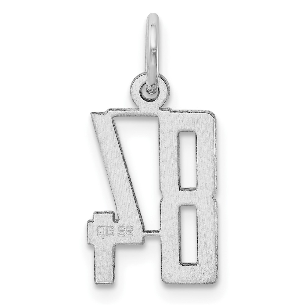 Sterling Silver/Rhodium-plated Elongated Number 84 Charm (QES84)