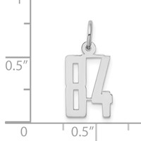 Sterling Silver Rhodium-plated Elongated Number 84 Charm view 3
