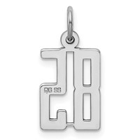 Sterling Silver Rhodium-plated Elongated Number 85 Charm view 4
