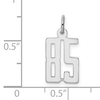 Sterling Silver Rhodium-plated Elongated Number 85 Charm view 3