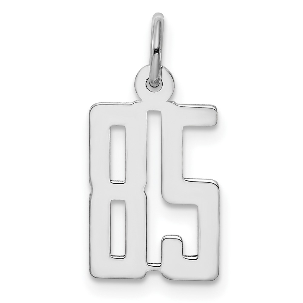 Sterling Silver Rhodium-plated Elongated Number 85 Charm
