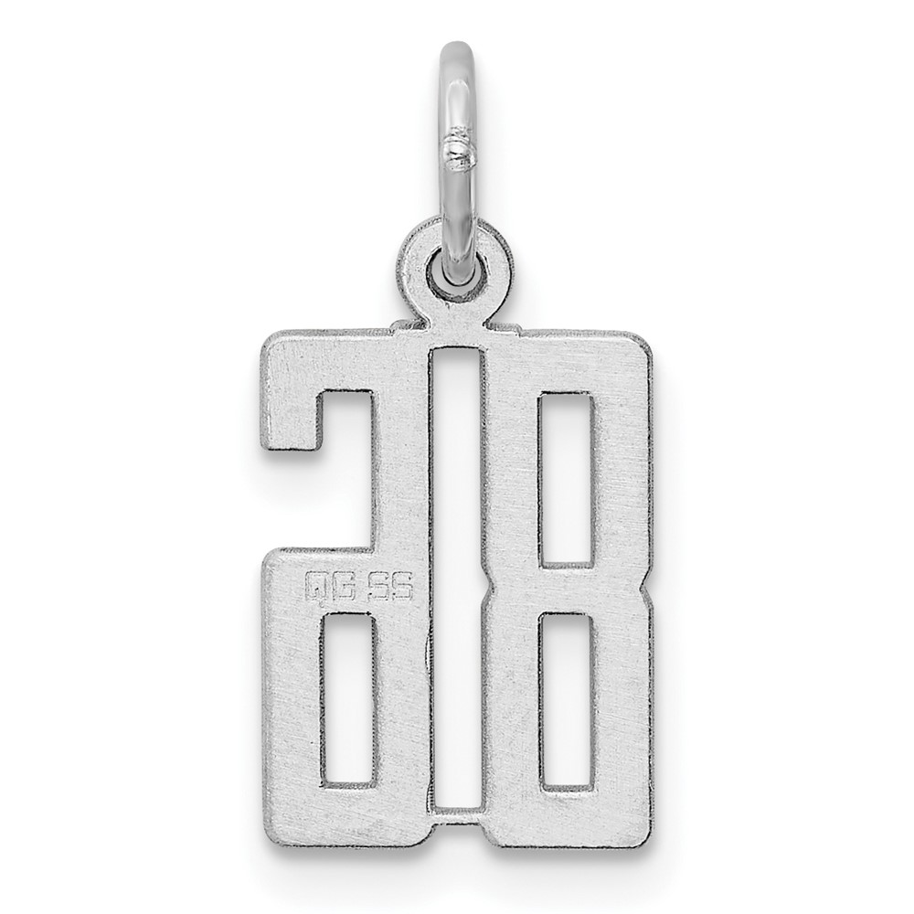 Sterling Silver/Rhodium-plated Elongated Number 86 Charm (QES86)