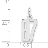 Sterling Silver Rhodium-plated Elongated Number 87 Charm view 2