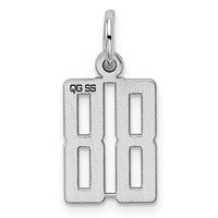 Sterling Silver Rhodium-plated Elongated Number 88 Charm view 4