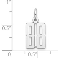 Sterling Silver Rhodium-plated Elongated Number 88 Charm view 3