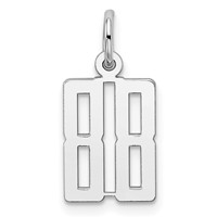 Sterling Silver Rhodium-plated Elongated Number 88 Charm view 1