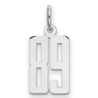 Sterling Silver Rhodium-plated Elongated Number 89 Charm view 1
