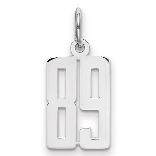 Sterling Silver Rhodium-plated Elongated Number 89 Charm