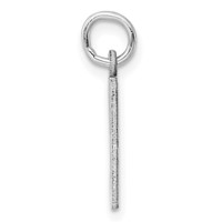 Sterling Silver Rhodium-plated Elongated Number 93 Charm view 2