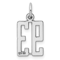 Sterling Silver Rhodium-plated Elongated Number 93 Charm view 4