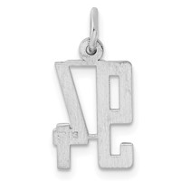 Sterling Silver Rhodium-plated Elongated Number 94 Charm view 4