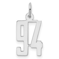 Sterling Silver Rhodium-plated Elongated Number 94 Charm view 1