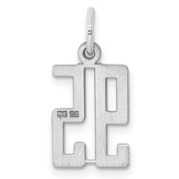 Sterling Silver Rhodium-plated Elongated Number 95 Charm view 4
