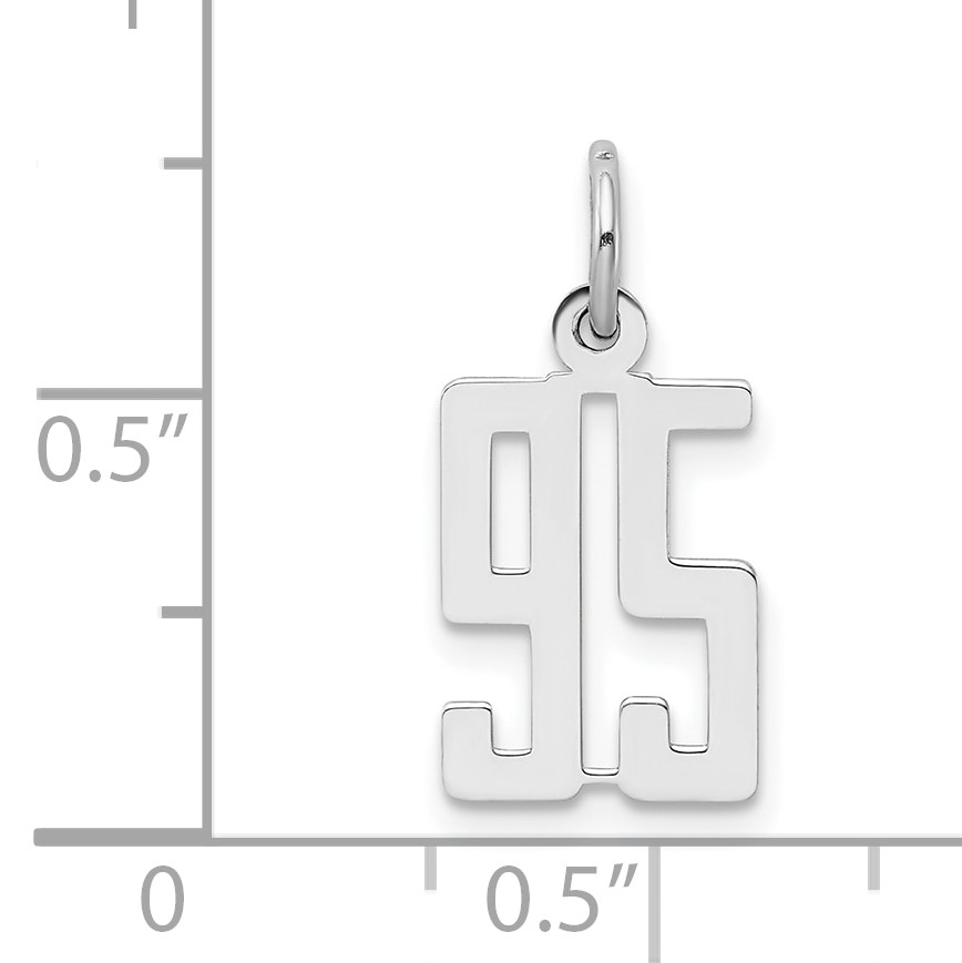 Sterling Silver Small Elongated Pol Number 95 Charm