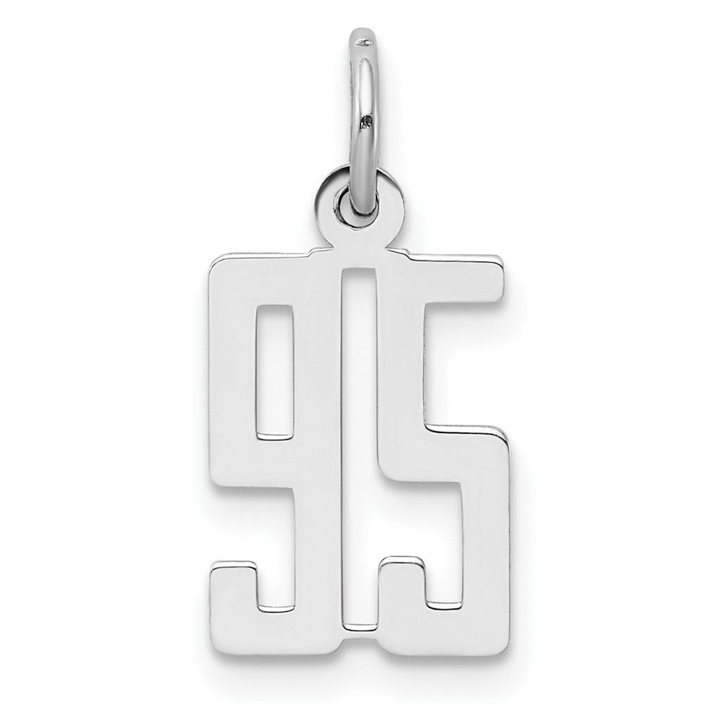 Sterling Silver Rhodium-plated Elongated Number 95 Charm