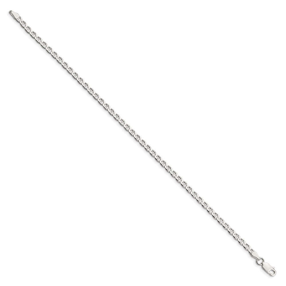 Sterling Silver 3.15mm D/C Flat Anchor Curb Chain (QFAN080-8)