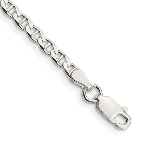 Sterling Silver 3.15mm D/C Flat Anchor Curb Chain