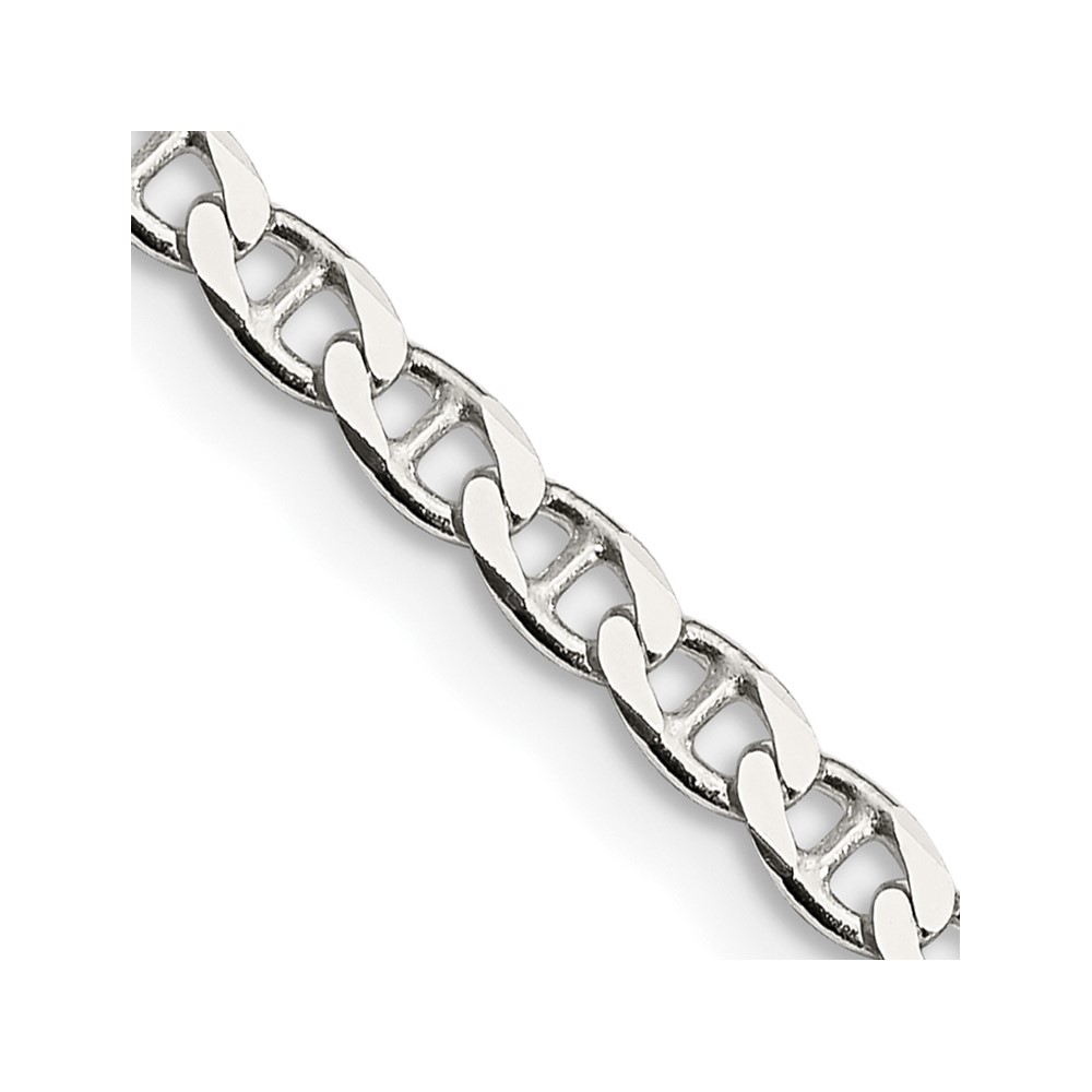 Sterling Silver 3.15mm D/C Flat Anchor Curb Chain (QFAN080-16)