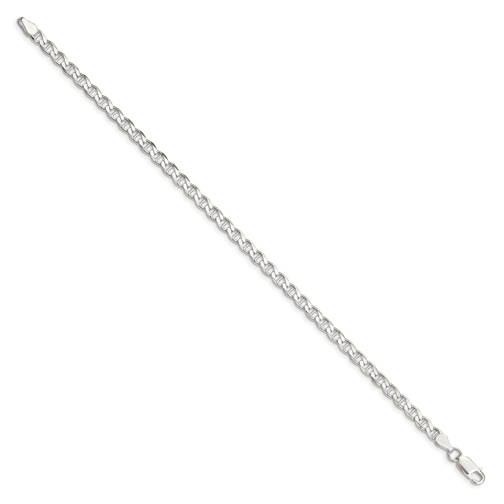 Sterling Silver 4.0mm D/C Flat Anchor Curb Chain (QFAN100-8)
