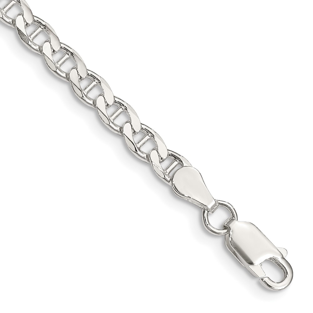 Sterling Silver 4.0mm D/C Flat Anchor Curb Chain (QFAN100-7)