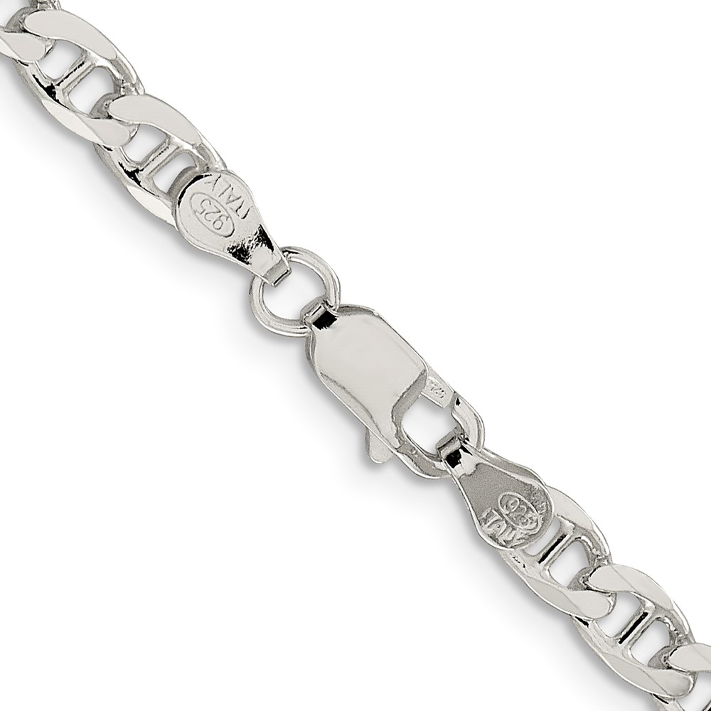 Sterling Silver 4.65mm D/C Flat Anchor Curb Chain (QFAN120-20)