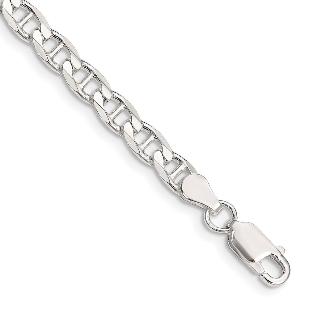 Sterling Silver 4.65mm D/C Flat Anchor Curb Chain (QFAN120-7)