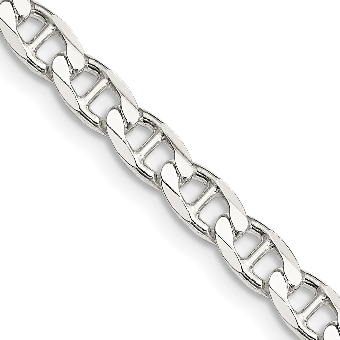 Sterling Silver 4.65mm D/C Flat Anchor Curb Chain (QFAN120-16)