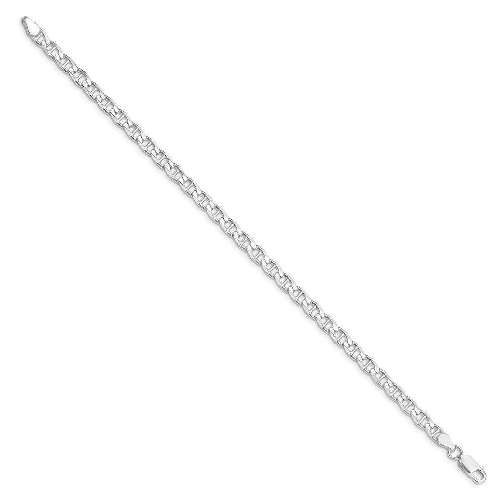 Sterling Silver Rhodium-plated 4.65mm D/C Flat Anchor Curb Chain (QFAN120R-7)