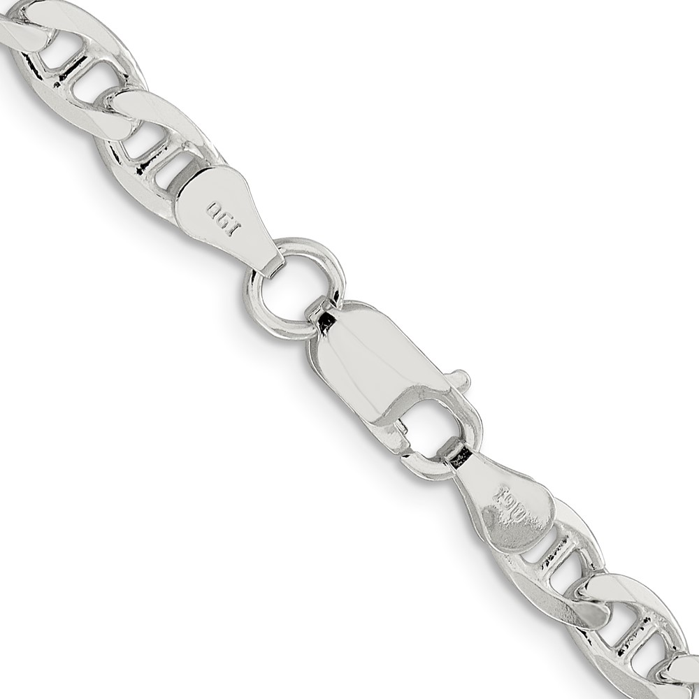 Sterling Silver 5.7mm D/C Flat Anchor Curb Chain (QFAN150-20)