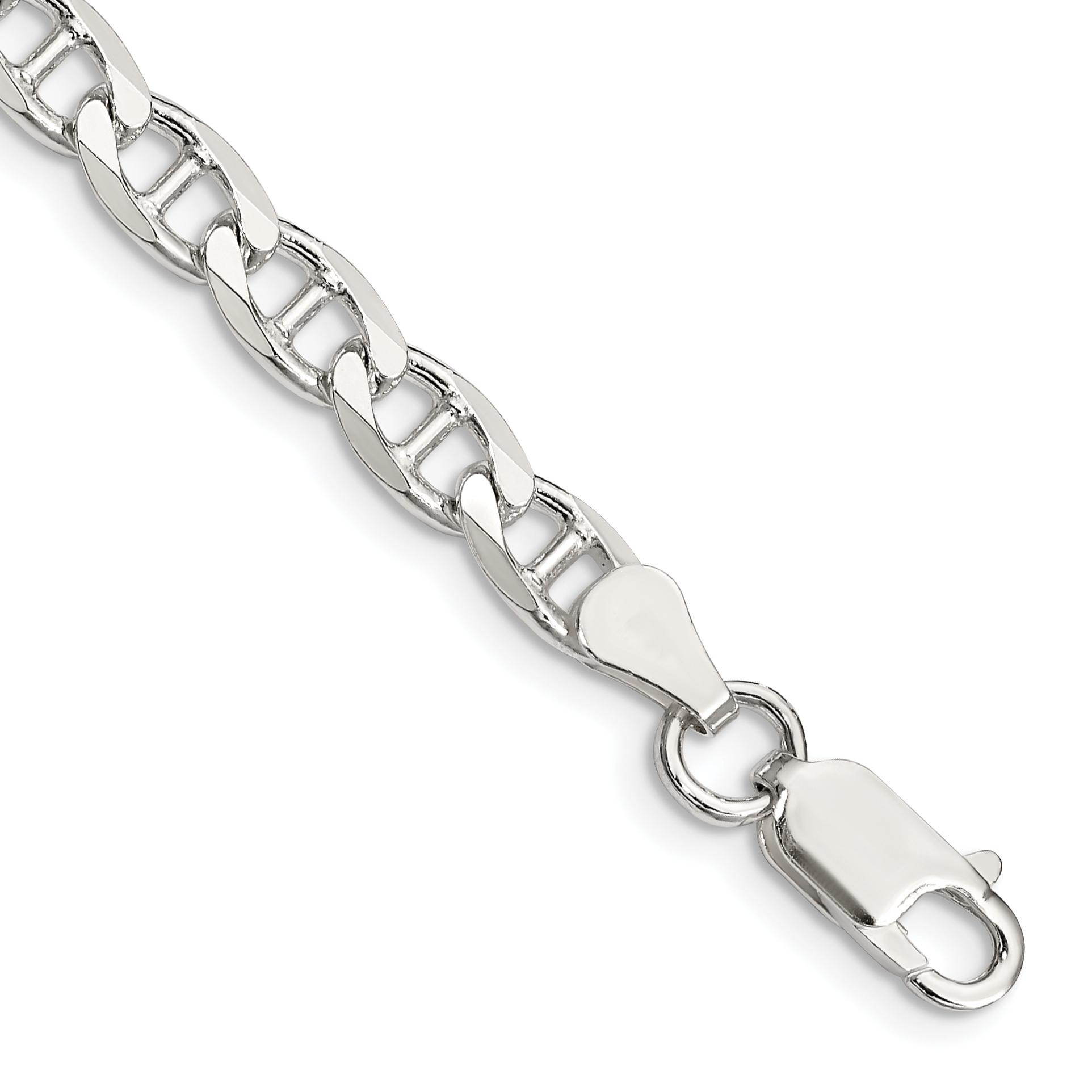 Sterling Silver 5.7mm D/C Flat Anchor Curb Chain (QFAN150-9)