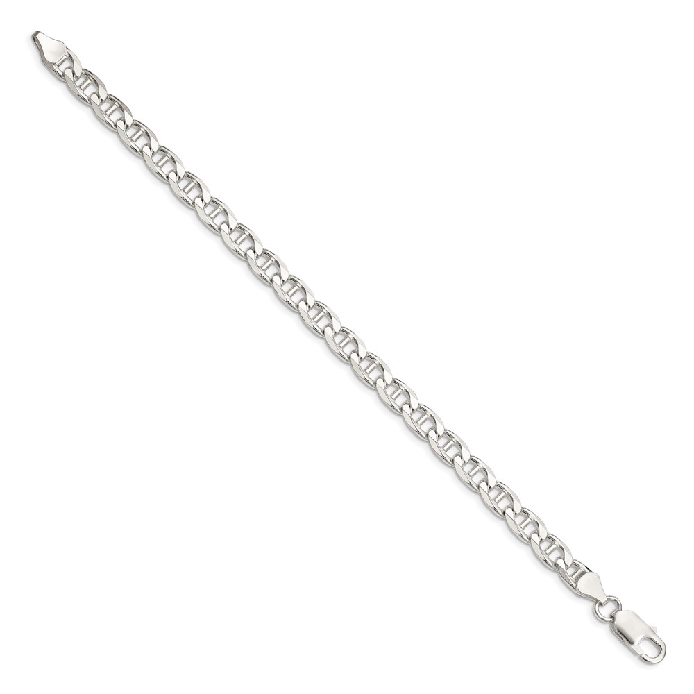 Sterling Silver 6.5mm D/C Flat Anchor Curb Chain (QFAN180-7)