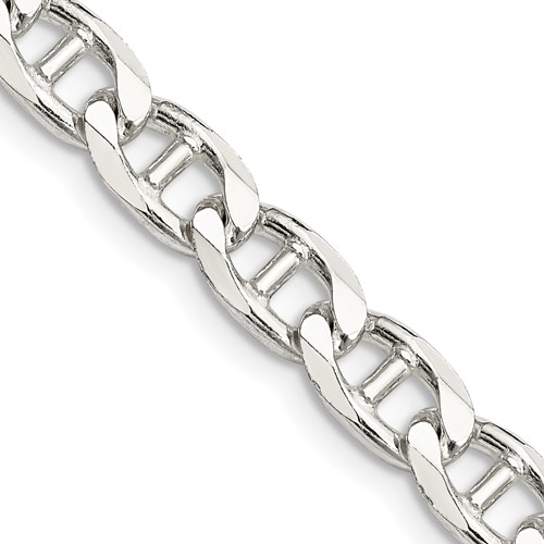Sterling Silver 6.5mm D/C Flat Anchor Curb Chain