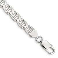 Sterling Silver 7.4mm D C Flat Anchor Curb Chain view 1